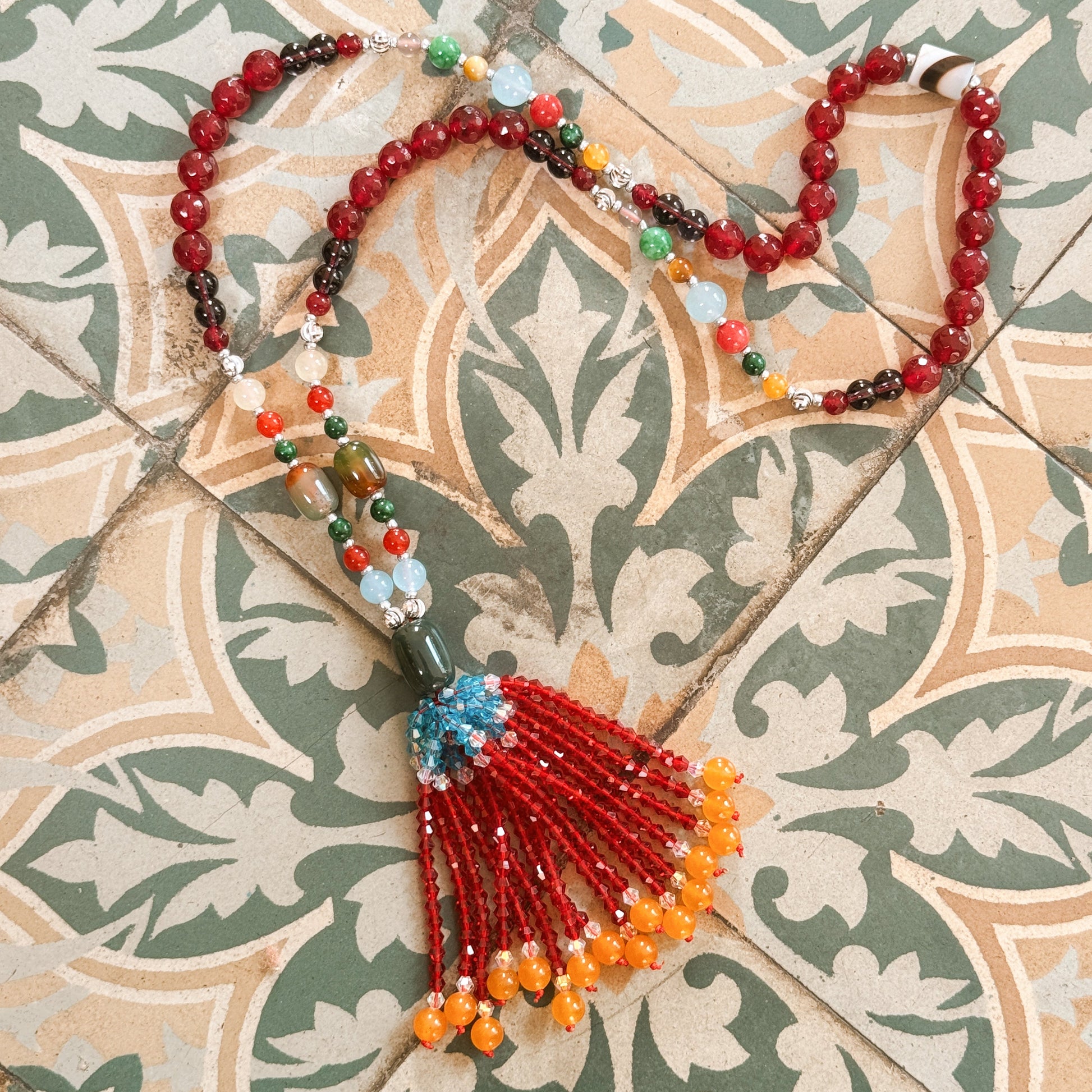 The Lumière Necklace — Red Agate / Silver