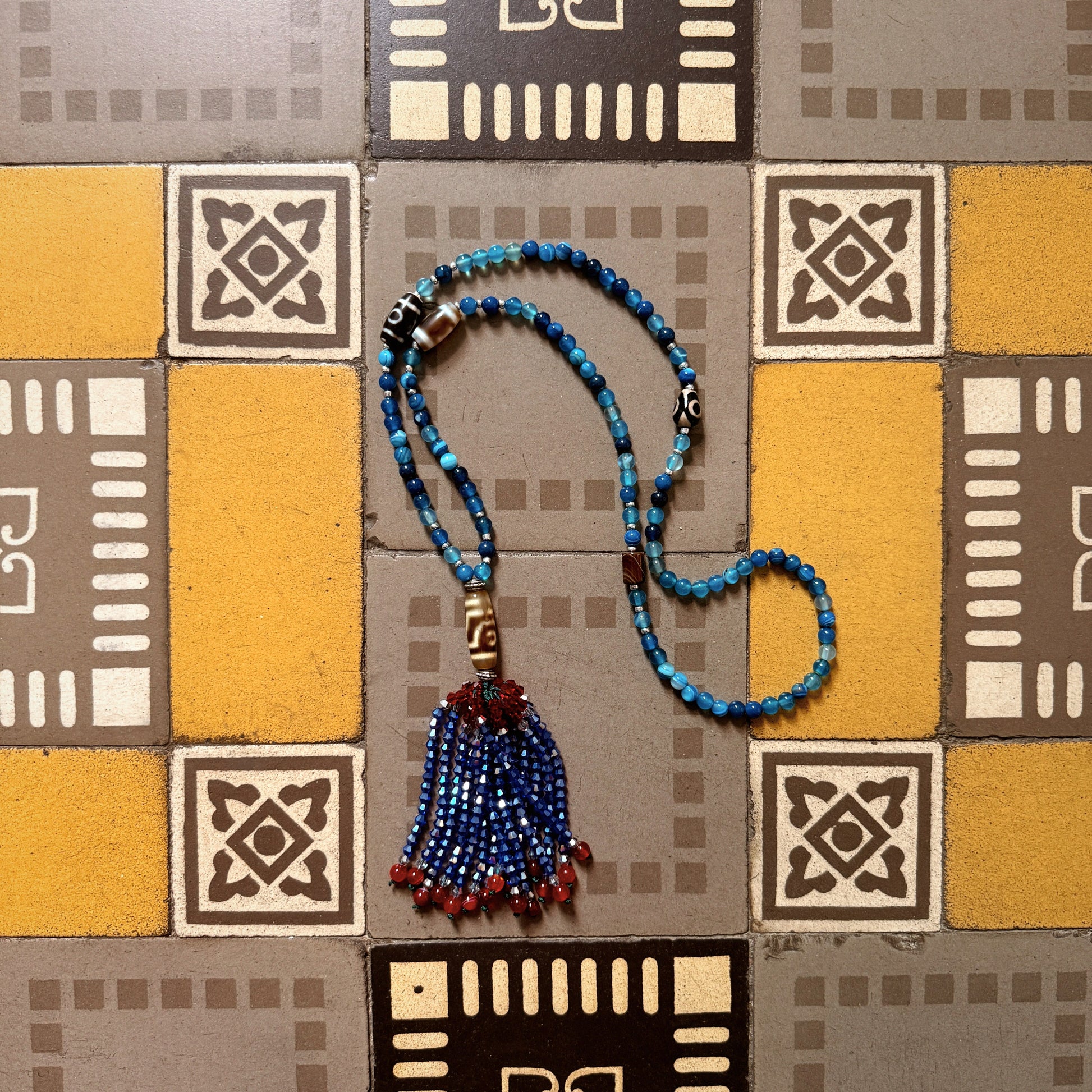 The Dzi Necklace — Azure Current (Pre-Order)