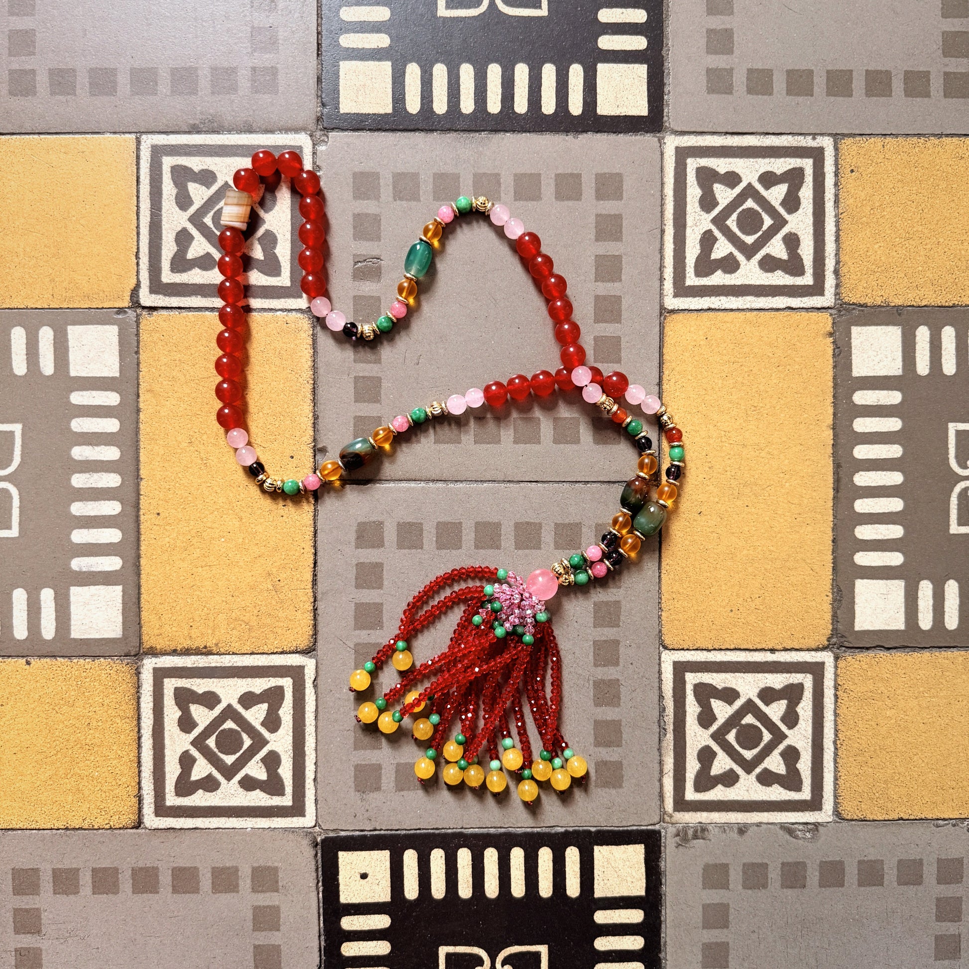 The Lumière Necklace — Rouge Ember / Gold